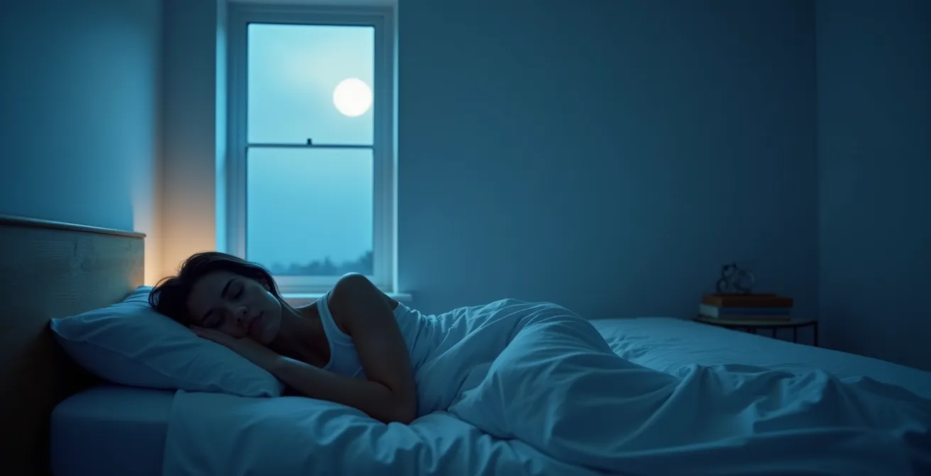 Atleta en sueño profundo para recuperación muscular nocturna