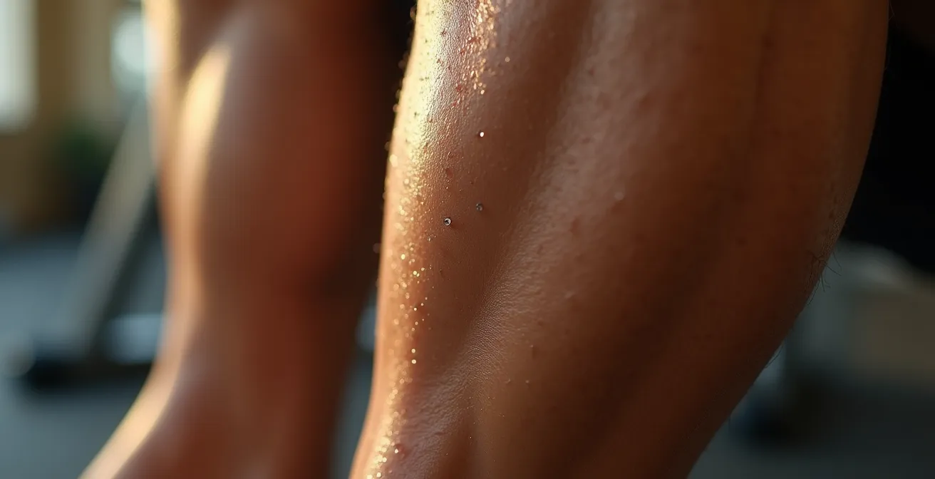 Deportista realizando estiramientos suaves en un espacio minimalista de recuperación